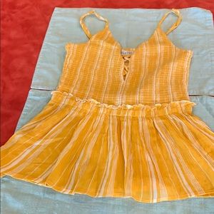 Yellow and White Stripes Top Size Small
